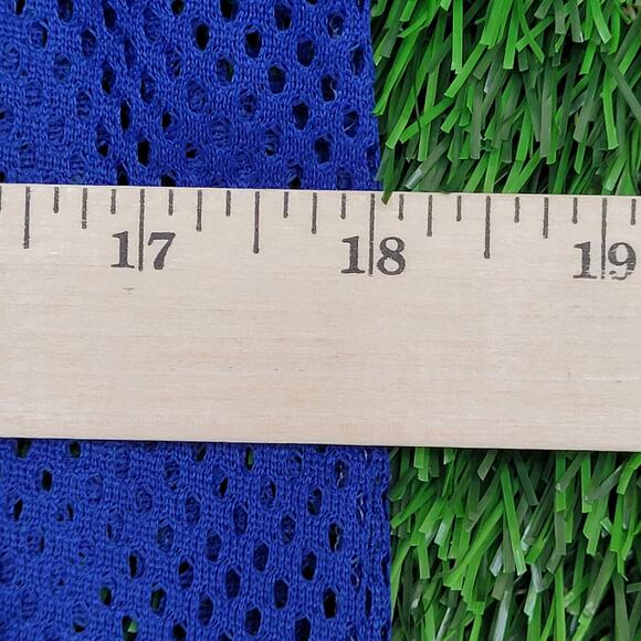 Vintage 90s Mesh Jacket Teens Large 18x25 Blue White - Picture 11 of 12